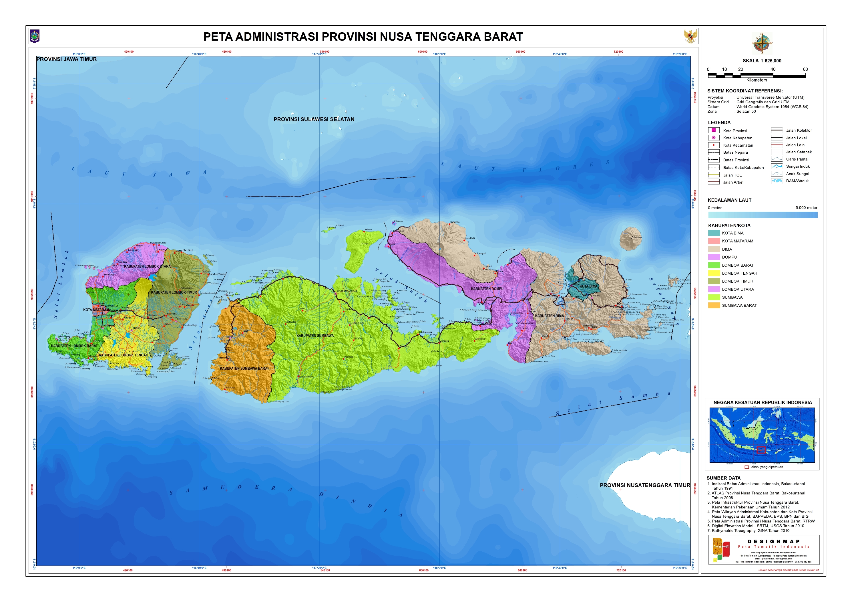 Administrasi Provinsi Nusa Tenggara Barat  Peta Tematik 